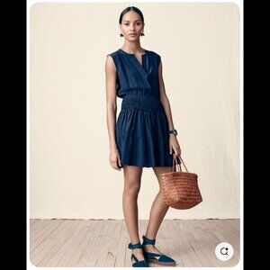 NWOT J. Crew Navy Silk Drop-Waist Dress (4)
